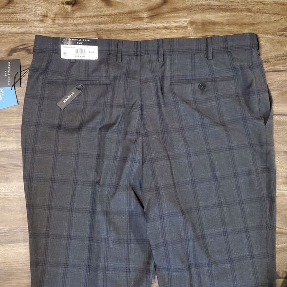 NWT $150 Shaquille O'Neal XLG Mens Grey Plaid Suit Pants 50x32 46x30 44x32 48x30 - Picture 7 of 9